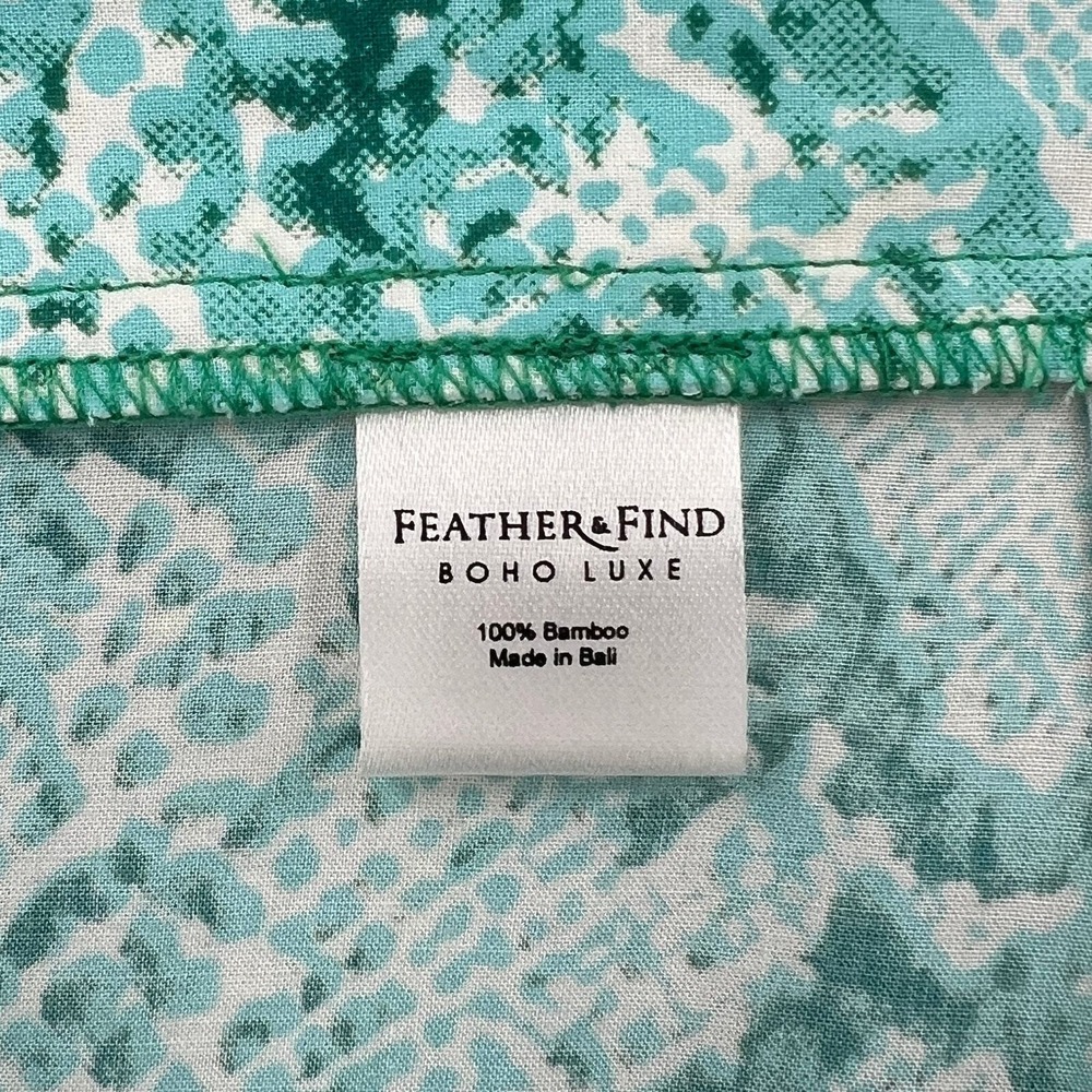 FEATHER & FIND Set XS Blue Python Snake Paradisio Ruffle Top Relax Pant Bamboo - Picture 11 of 16